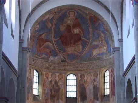 Dormagen : Basilika, Fresko in der Westapsis 